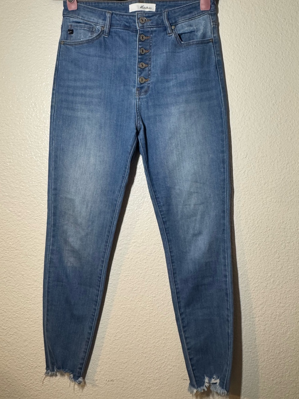 KanCan High-Rise Button-Fly Jeans — Light Blue